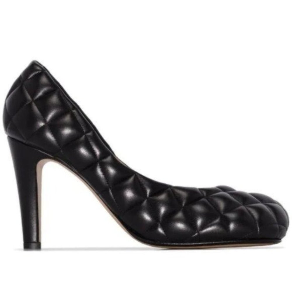 Bottega Veneta Padded Bloc 90mm Pumps Black Square - Picture 3 of 13